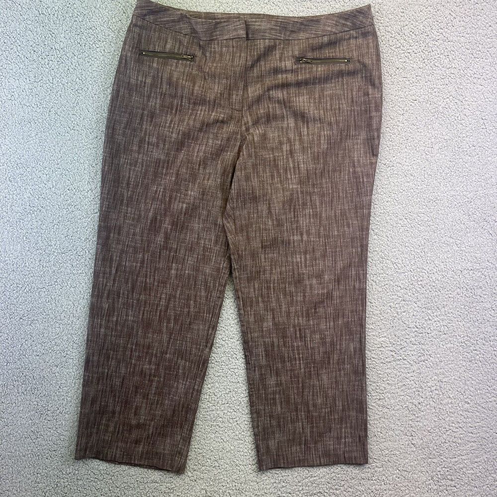 Larry Levine Womens‎ Lifestyle Attitude  Size 20W Plus Brown Dress Casual Pants